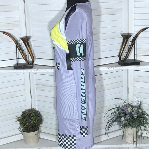 General Motors Corvette Graphic Mini Bodycon Dress Purple M - Picture 5 of 12